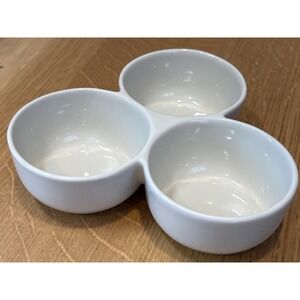 BIA Microwave Safe 3 Dip Serving Bowl Off White 8"x8"x2.25"